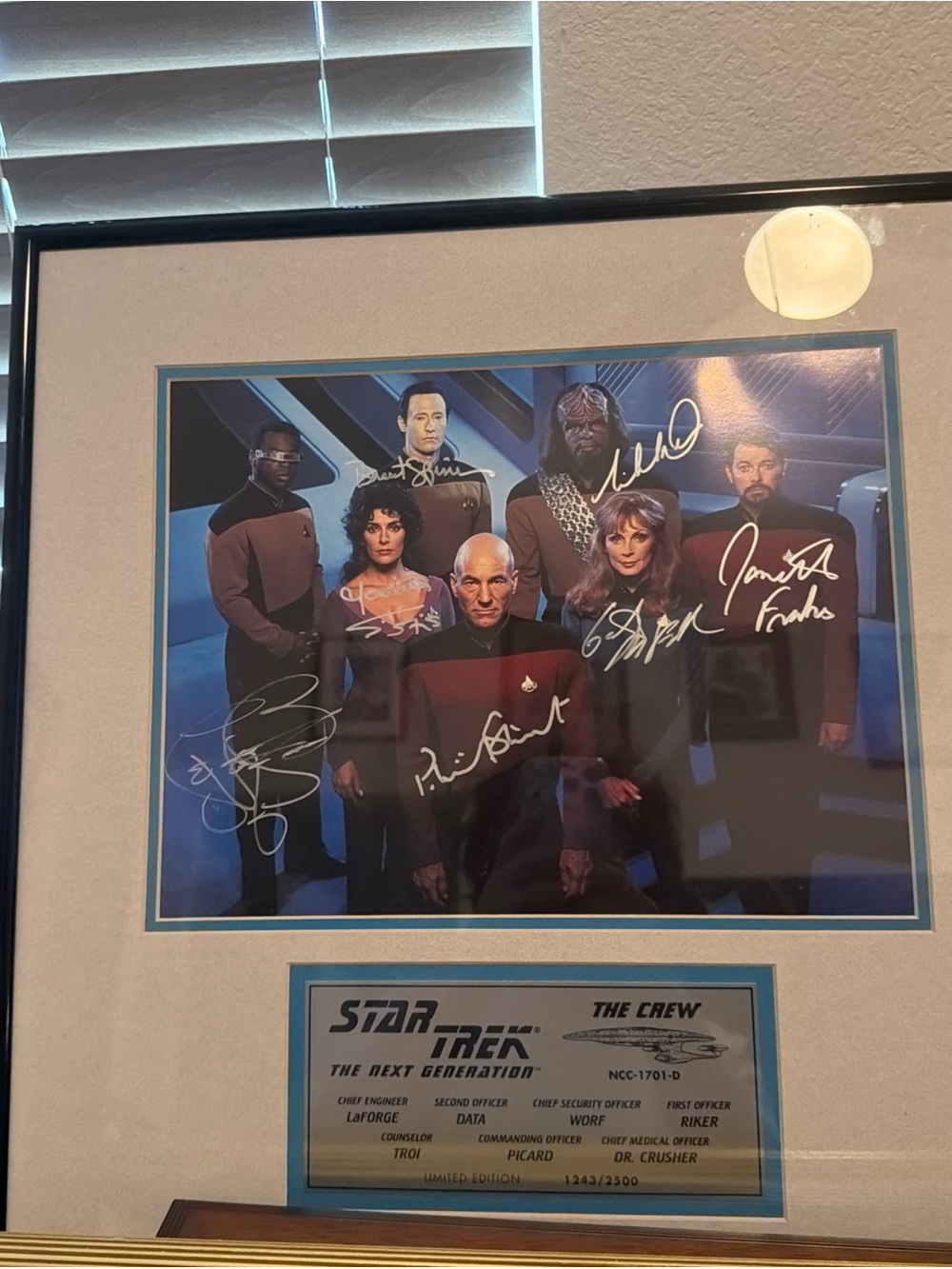 Star Trek The Next Generation Framed Crew Art - Blue
